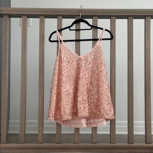 SHEIN Sparkling Peach Sequin Cami Top